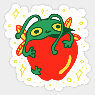Fairy froggy apple lover Sticker